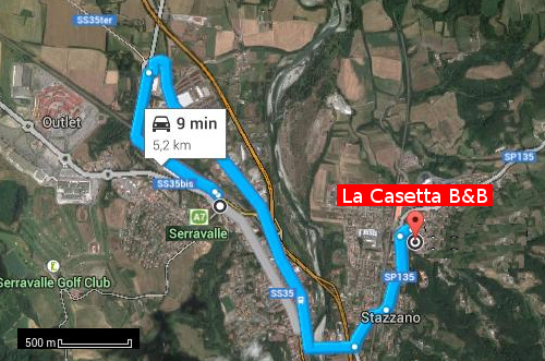 Bed and Breakfast La Casetta: A few minutes from the motorway exit Serravalle Scrivia (A7)